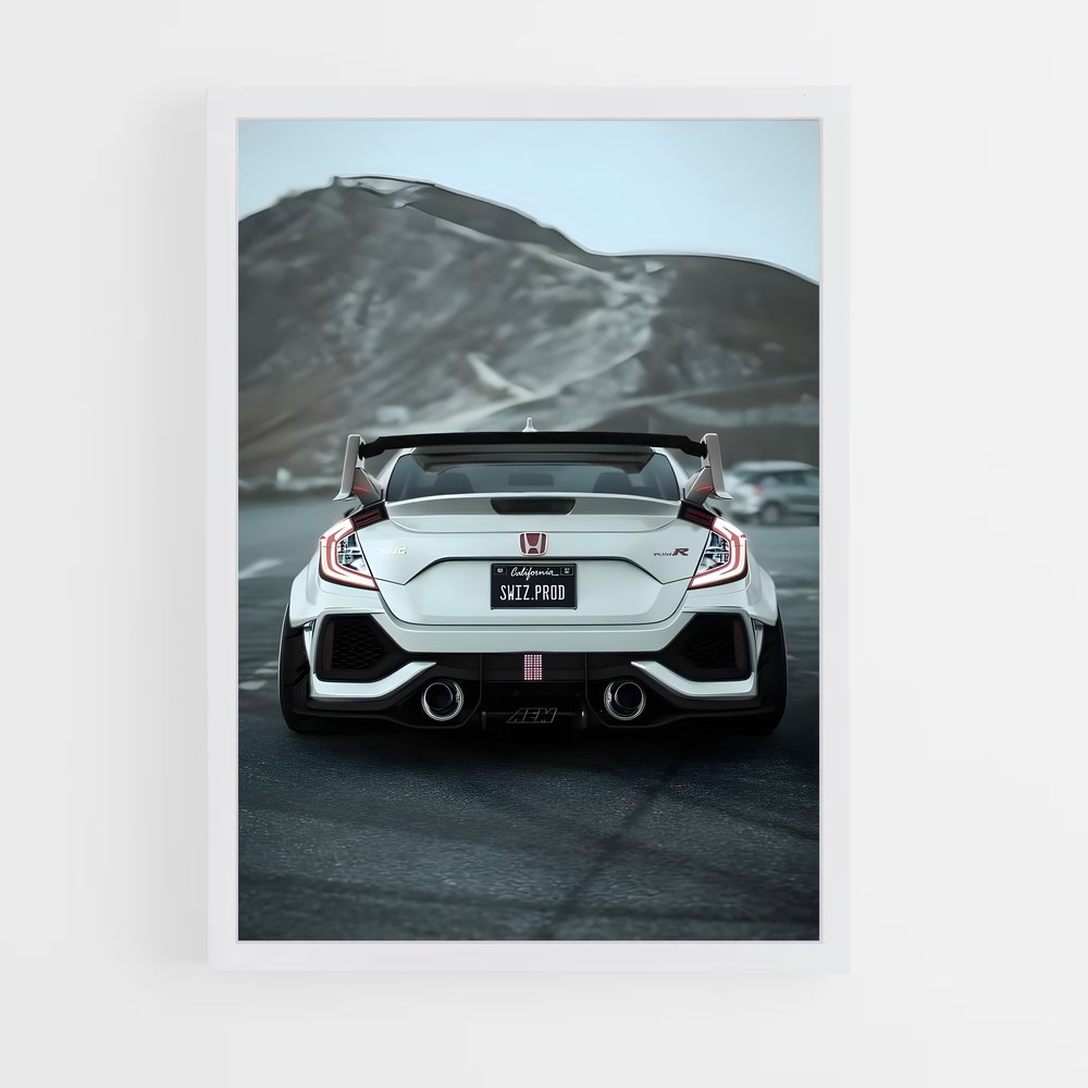 Poster Civic type – affiche Honda (vue 3)